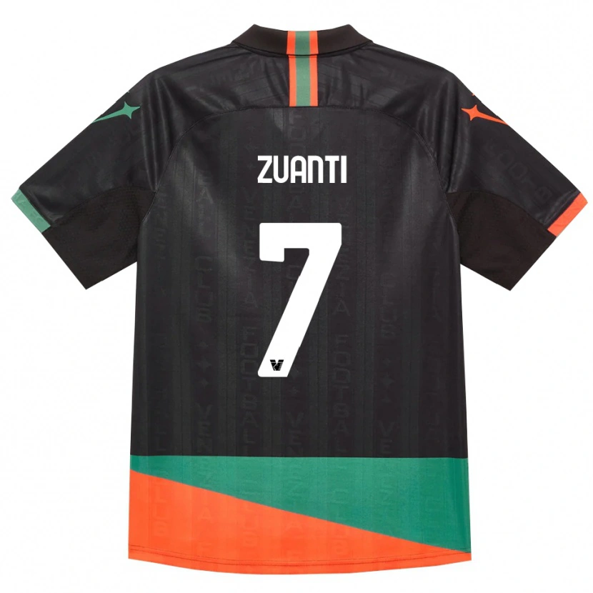 Danxen Niño Camiseta Alice Zuanti #7 Negro Naranja Verde 1ª Equipación 2026/27 La Camisa