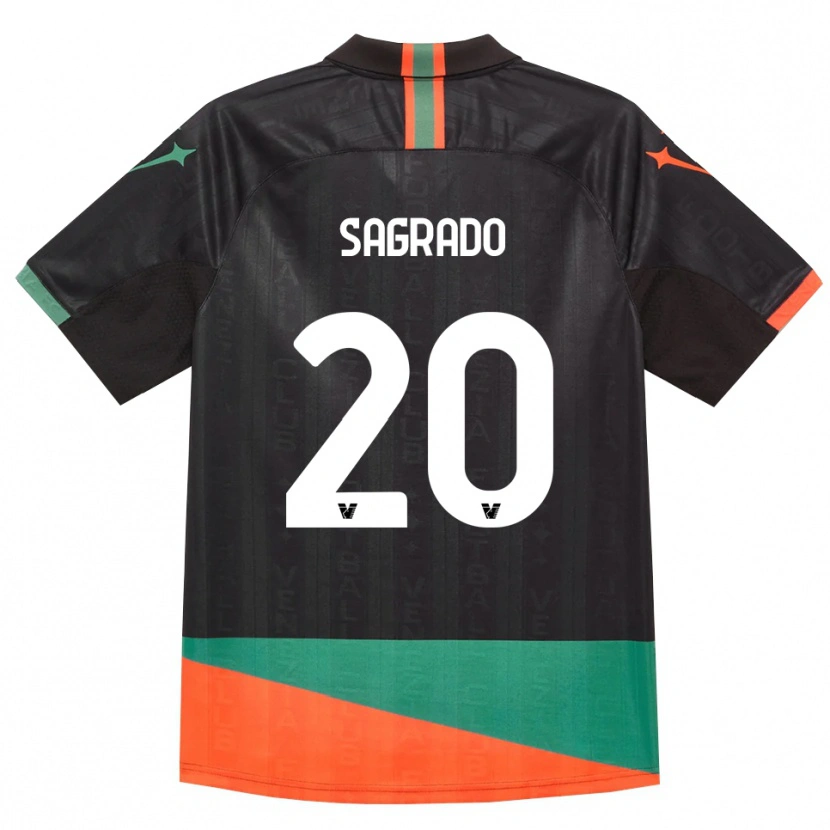 Danxen Niño Camiseta Richie Sagrado #20 Negro Naranja Verde 1ª Equipación 2026/27 La Camisa