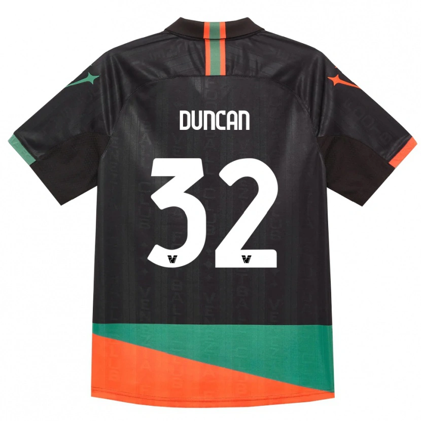 Danxen Niño Camiseta Alfred Duncan #32 Negro Naranja Verde 1ª Equipación 2026/27 La Camisa
