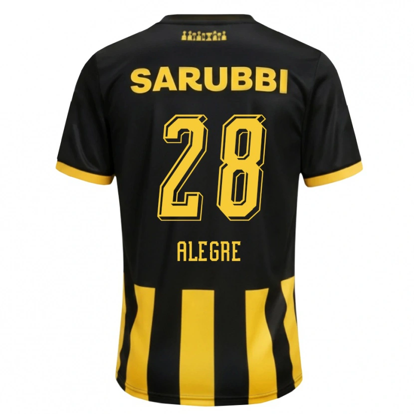 Danxen Niño Camiseta Ignacio Alegre #28 Negro Amarillo 1ª Equipación 2026/27 La Camisa