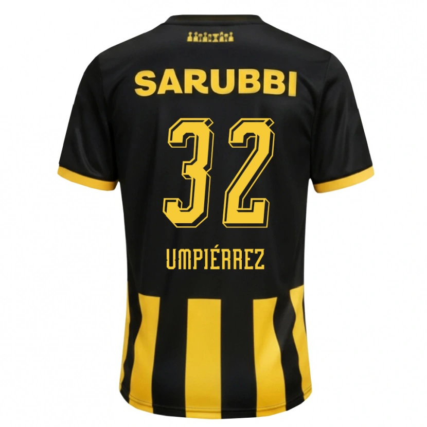 Danxen Niño Camiseta Leandro Umpiérrez #32 Negro Amarillo 1ª Equipación 2026/27 La Camisa