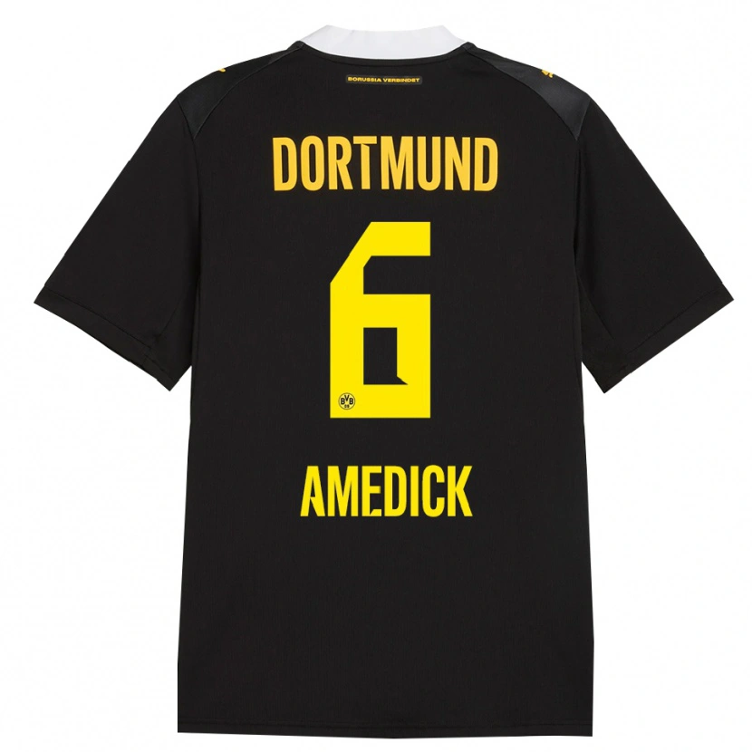 Danxen Niño Camiseta Maik Amedick #6 Negro Rojo Amarillo 2ª Equipación 2026/27 La Camisa