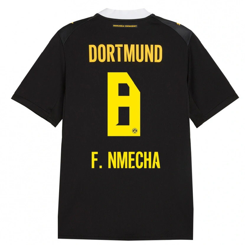 Danxen Niño Camiseta Felix Nmecha #8 Negro Rojo Amarillo 2ª Equipación 2026/27 La Camisa