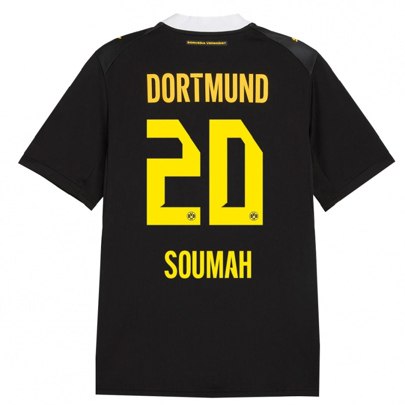 Danxen Niño Camiseta Moussa Soumah #20 Negro Rojo Amarillo 2ª Equipación 2026/27 La Camisa