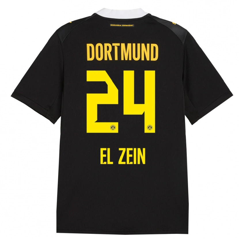 Danxen Niño Camiseta Abu-Bekir Omer El-Zein #24 Negro Rojo Amarillo 2ª Equipación 2026/27 La Camisa