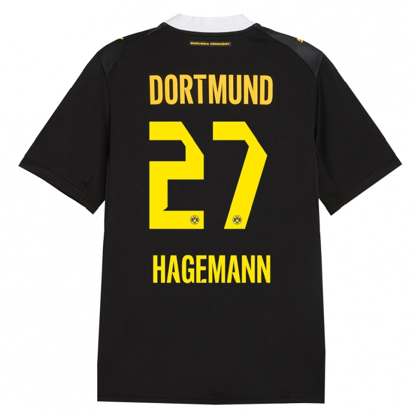 Danxen Niño Camiseta Keron Hagemann #27 Negro Rojo Amarillo 2ª Equipación 2026/27 La Camisa