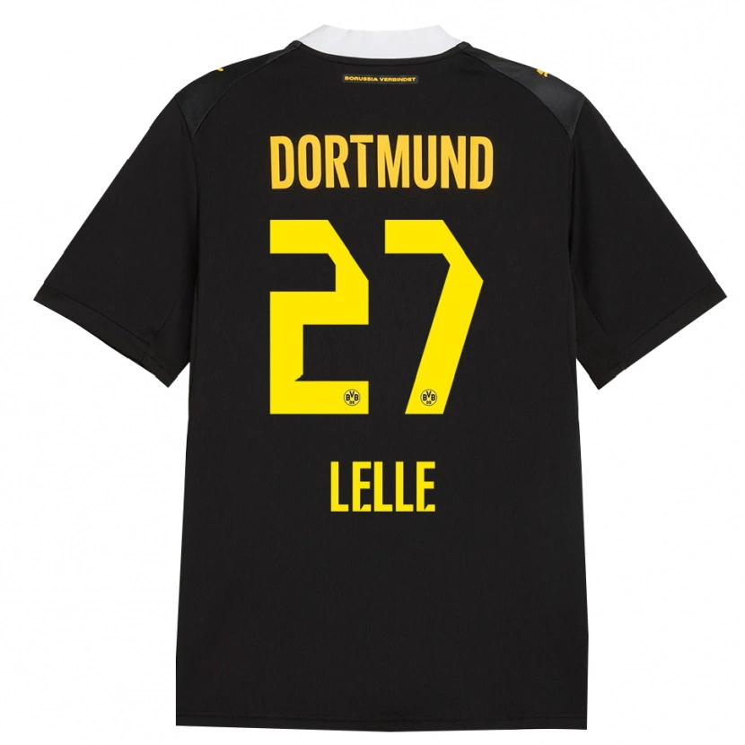 Danxen Niño Camiseta David Lelle #27 Negro Rojo Amarillo 2ª Equipación 2026/27 La Camisa