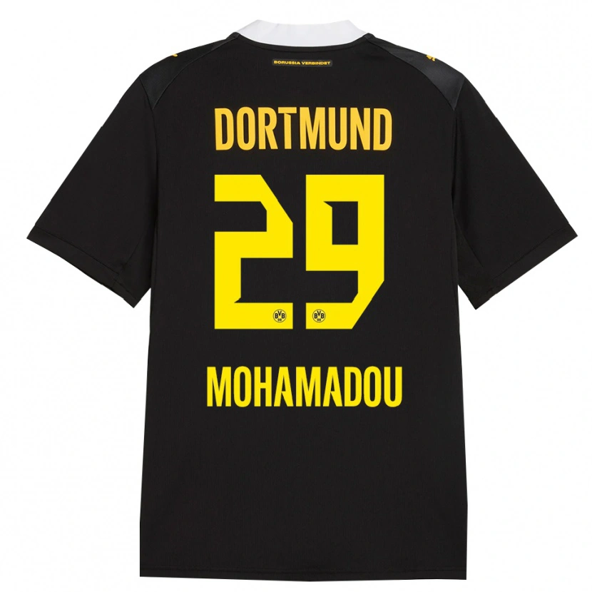 Danxen Niño Camiseta Hamzath Mohamadou #29 Negro Rojo Amarillo 2ª Equipación 2026/27 La Camisa