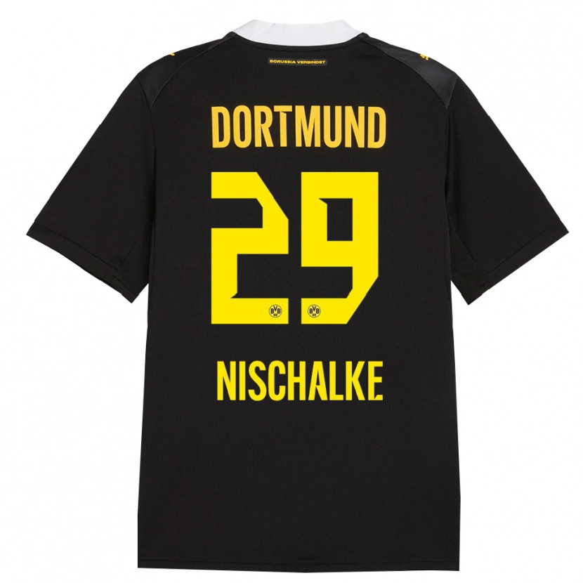 Danxen Niño Camiseta Jermain Nischalke #29 Negro Rojo Amarillo 2ª Equipación 2026/27 La Camisa