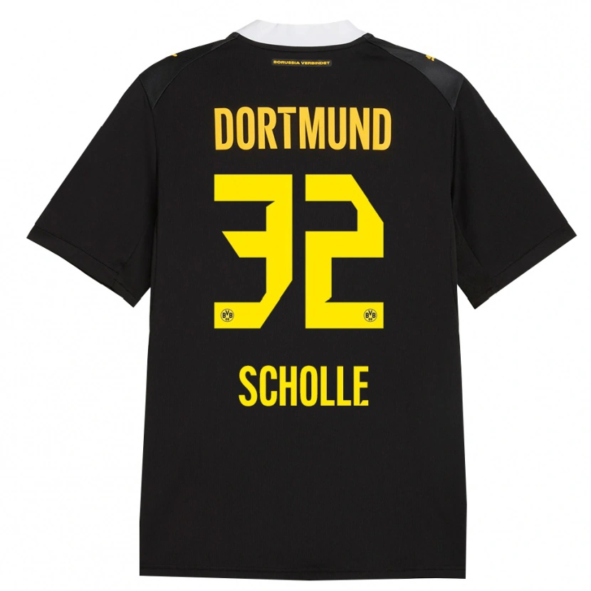 Danxen Niño Camiseta Mia Scholle #32 Negro Rojo Amarillo 2ª Equipación 2026/27 La Camisa