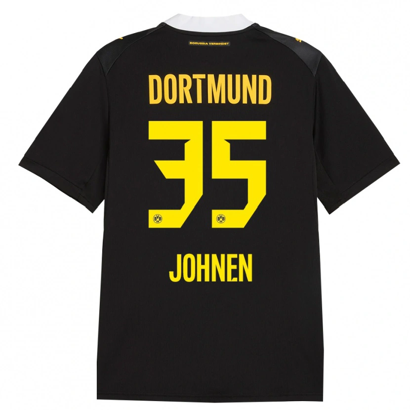 Danxen Niño Camiseta Marcel Johnen #35 Negro Rojo Amarillo 2ª Equipación 2026/27 La Camisa