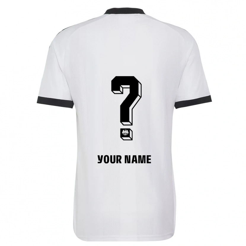 Danxen Niño Camiseta Su Nombre #0 Blanco Negro 2ª Equipación 2026/27 La Camisa