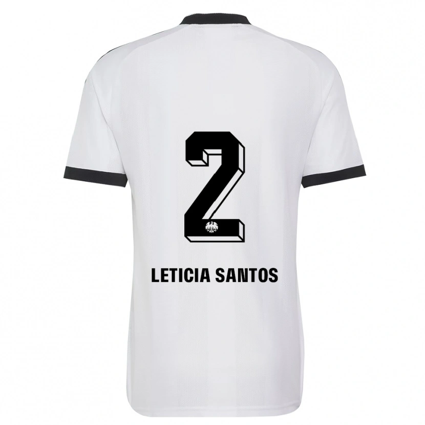 Danxen Niño Camiseta Letícia Santos De Oliveira #2 Blanco Negro 2ª Equipación 2026/27 La Camisa