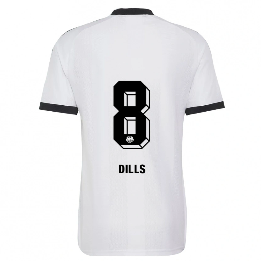 Danxen Niño Camiseta Marvin Dills #8 Blanco Negro 2ª Equipación 2026/27 La Camisa