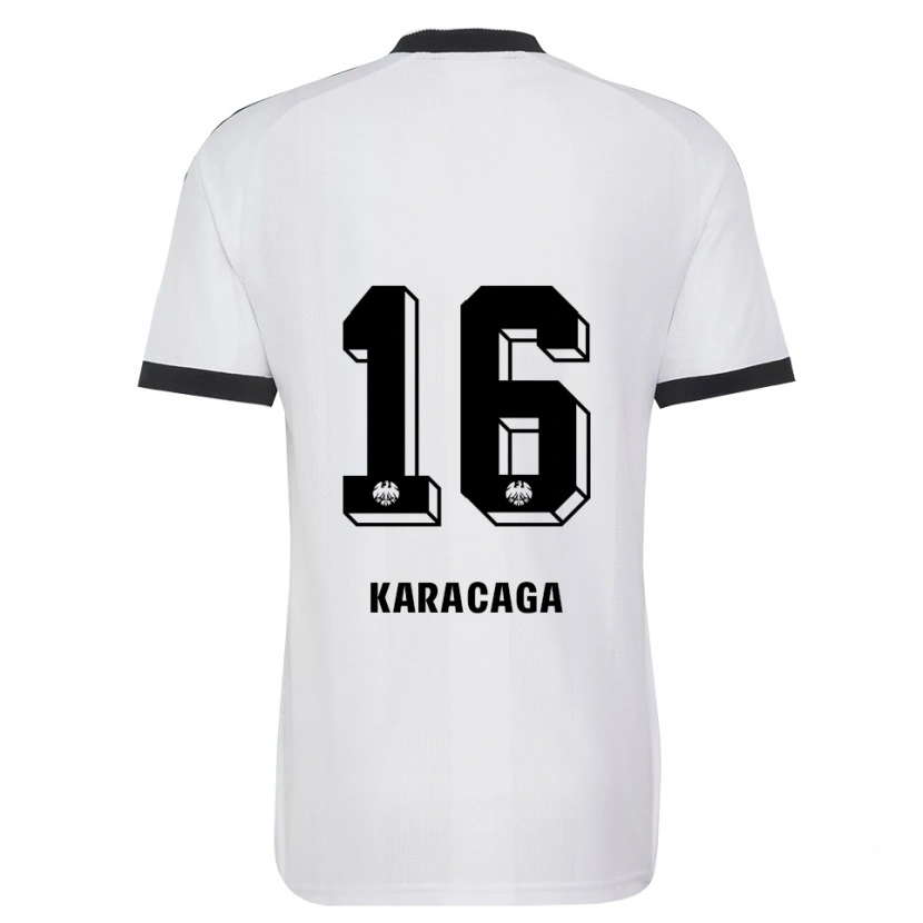 Danxen Niño Camiseta Tom Karacaga #16 Blanco Negro 2ª Equipación 2026/27 La Camisa