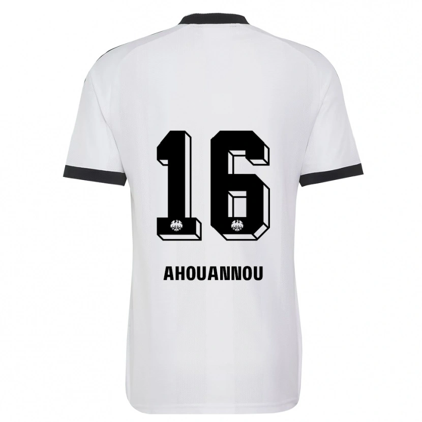 Danxen Niño Camiseta Yannis Ahouannou #16 Blanco Negro 2ª Equipación 2026/27 La Camisa