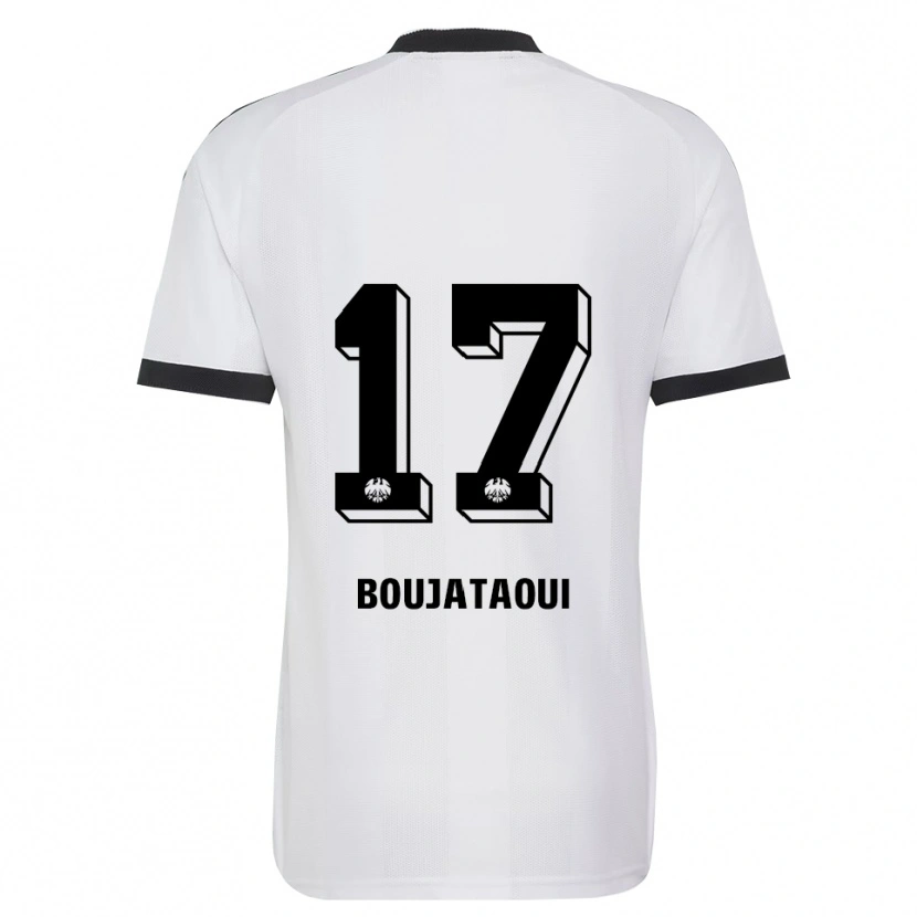 Danxen Niño Camiseta Tarik Boujataoui #17 Blanco Negro 2ª Equipación 2026/27 La Camisa