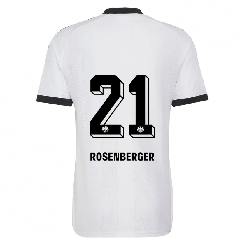 Danxen Niño Camiseta Robin Rosenberger #21 Blanco Negro 2ª Equipación 2026/27 La Camisa