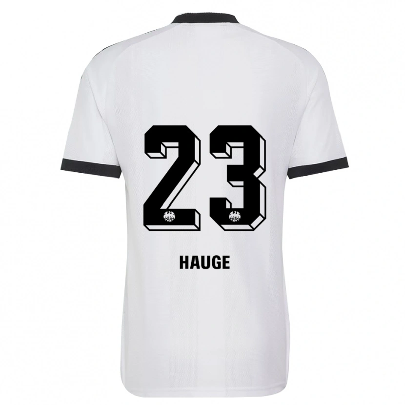 Danxen Niño Camiseta Jens Petter Hauge #23 Blanco Negro 2ª Equipación 2026/27 La Camisa