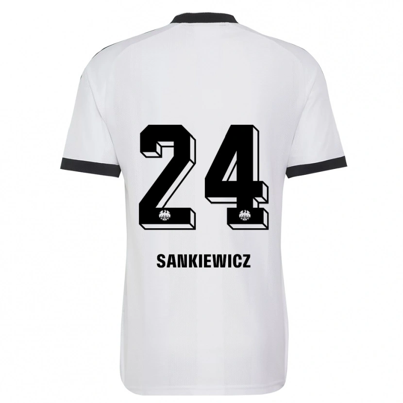 Danxen Niño Camiseta Dawid Sankiewicz #24 Blanco Negro 2ª Equipación 2026/27 La Camisa