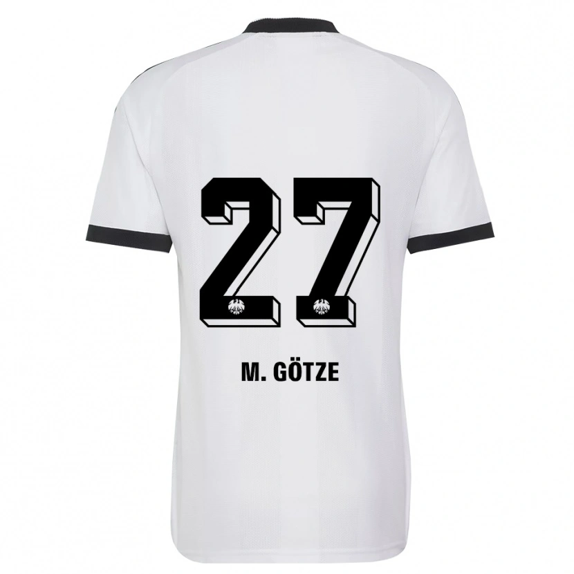 Danxen Niño Camiseta Mario Götze #27 Blanco Negro 2ª Equipación 2026/27 La Camisa