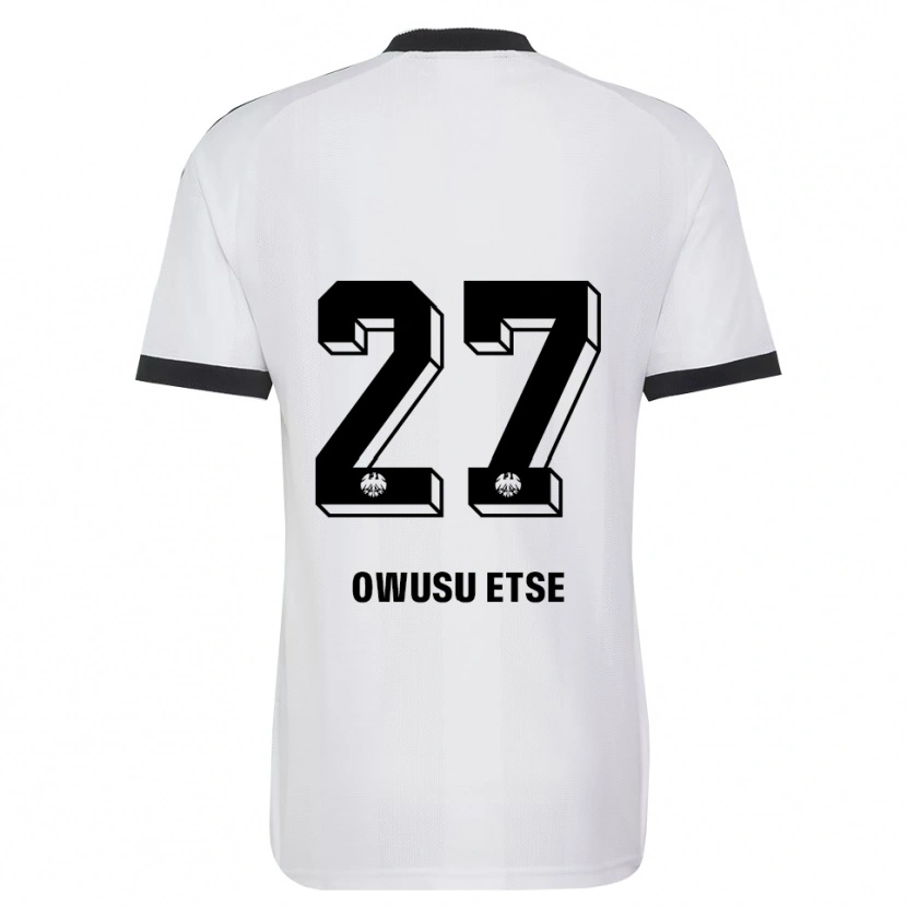 Danxen Niño Camiseta Collin Owusu Etse #27 Blanco Negro 2ª Equipación 2026/27 La Camisa