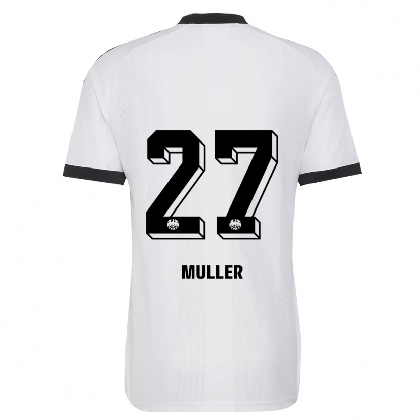 Danxen Niño Camiseta Mark Müller #27 Blanco Negro 2ª Equipación 2026/27 La Camisa