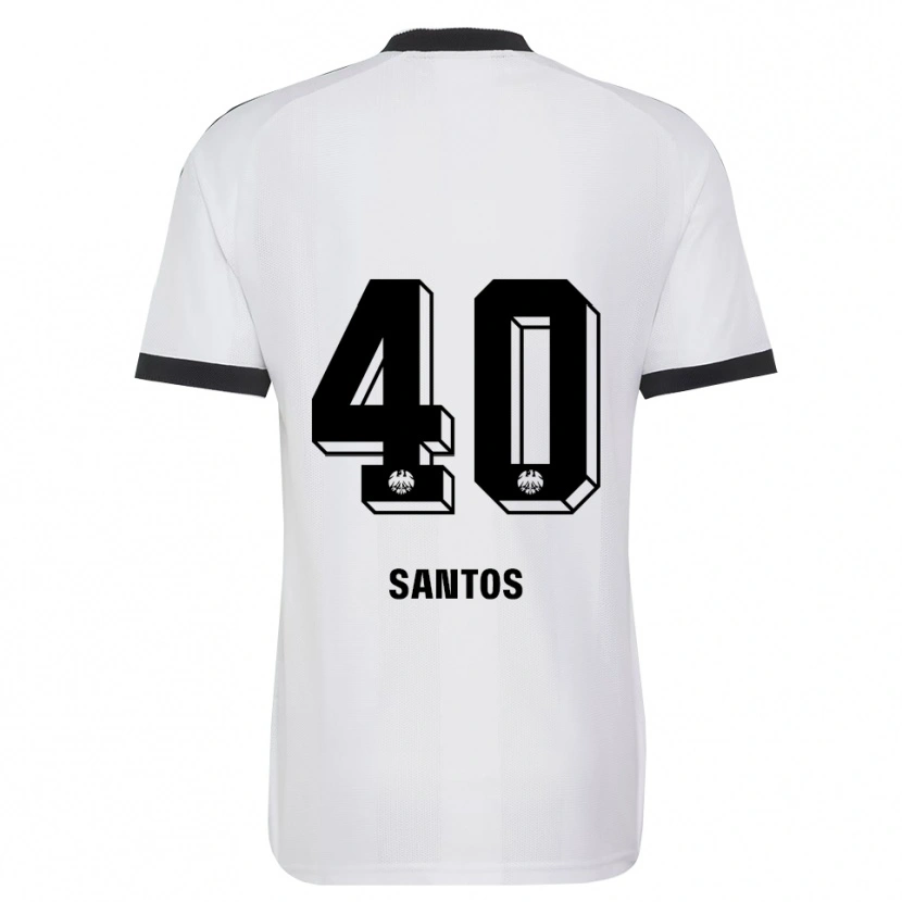 Danxen Niño Camiseta Kauã Santos #40 Blanco Negro 2ª Equipación 2026/27 La Camisa