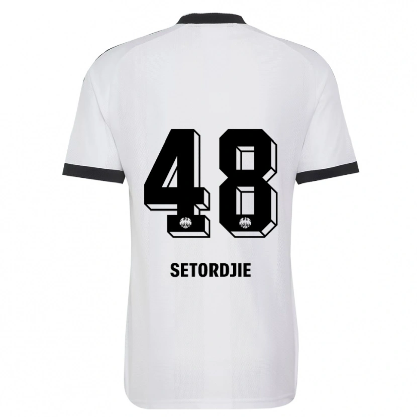 Danxen Niño Camiseta Lawrence Setordjie #48 Blanco Negro 2ª Equipación 2026/27 La Camisa