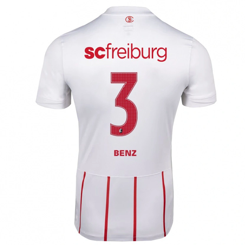 Danxen Niño Camiseta Jakob Benz #3 Blanco Rojo Amarillo 2ª Equipación 2026/27 La Camisa
