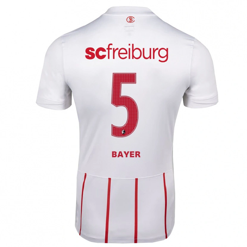 Danxen Niño Camiseta Lennart Bayer #5 Blanco Rojo Amarillo 2ª Equipación 2026/27 La Camisa