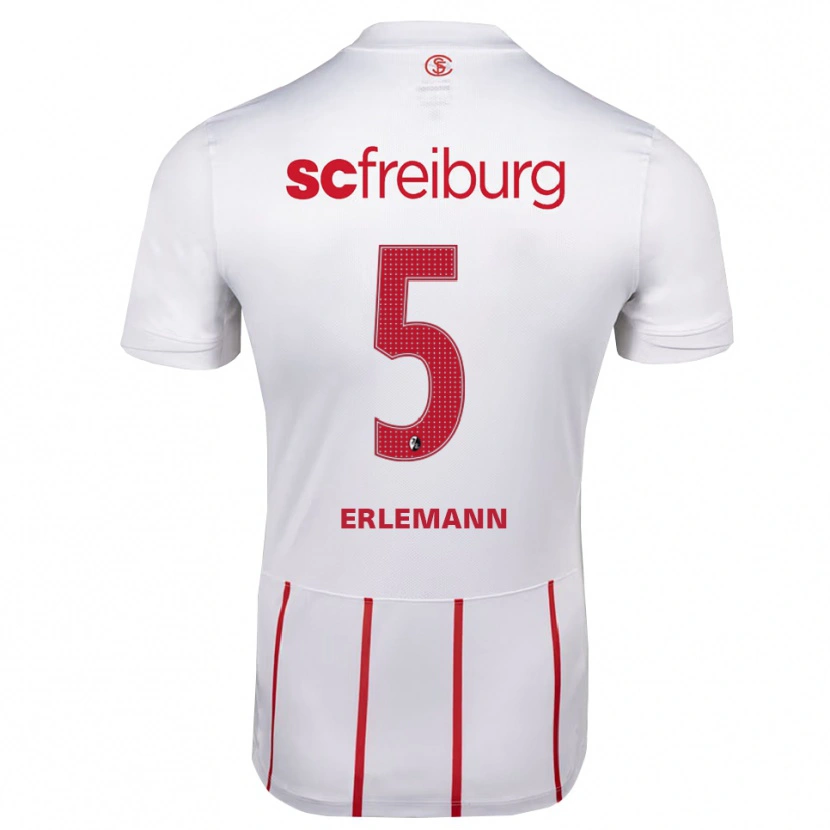 Danxen Niño Camiseta Linus Erlemann #5 Blanco Rojo Amarillo 2ª Equipación 2026/27 La Camisa