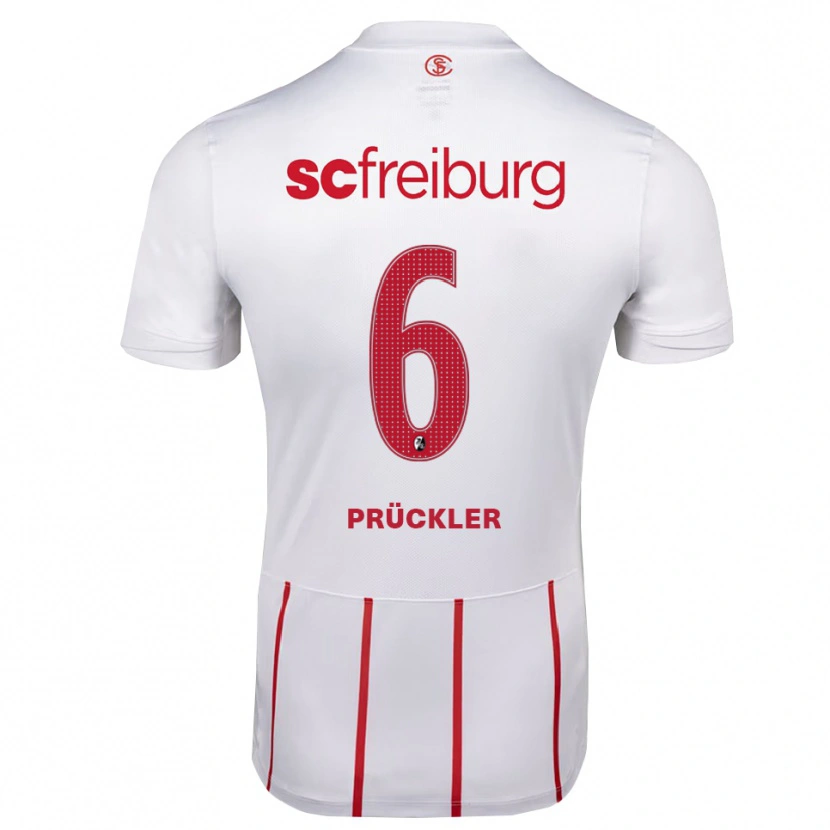 Danxen Niño Camiseta Moritz Prückler #6 Blanco Rojo Amarillo 2ª Equipación 2026/27 La Camisa
