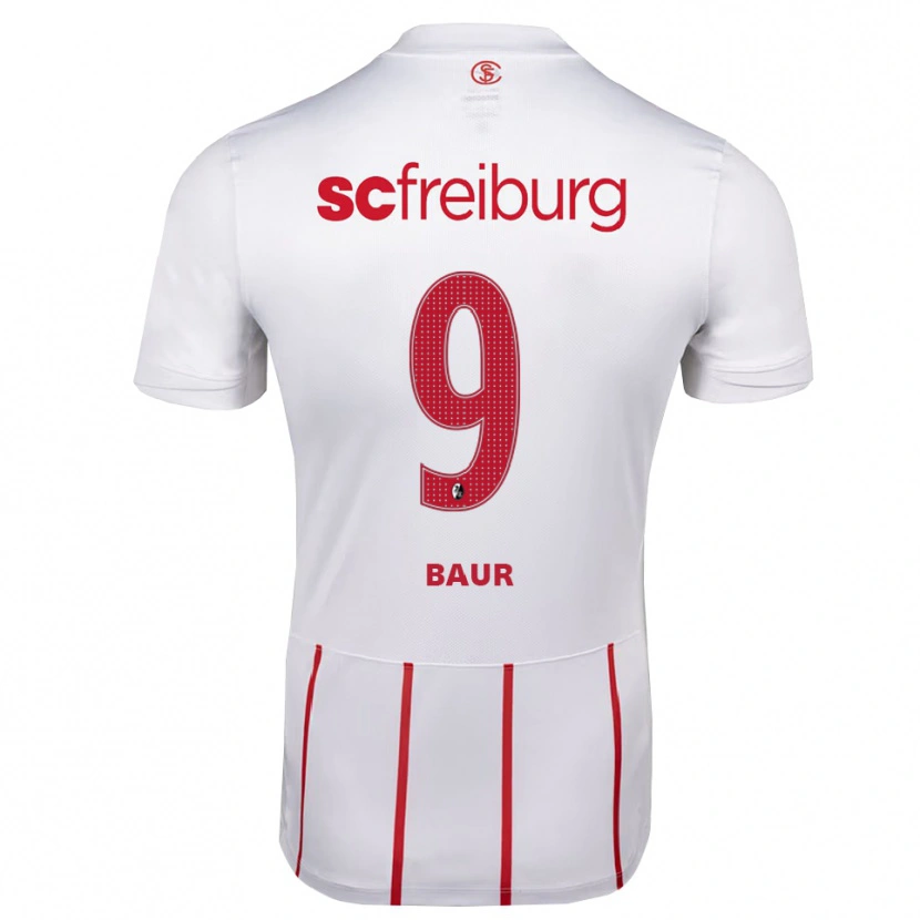 Danxen Niño Camiseta Kimi Baur #9 Blanco Rojo Amarillo 2ª Equipación 2026/27 La Camisa