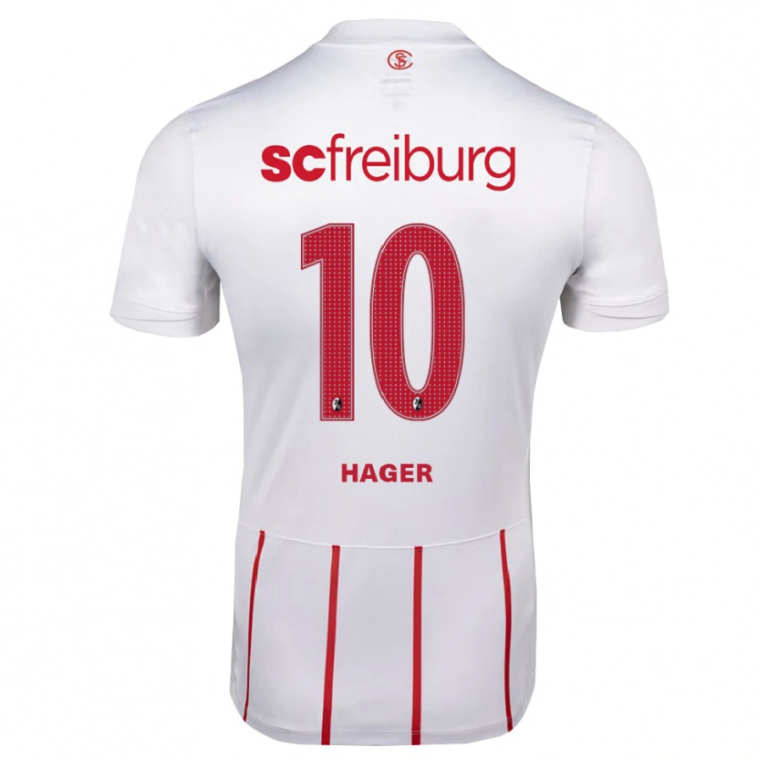 Danxen Niño Camiseta Marc Hager #10 Blanco Rojo Amarillo 2ª Equipación 2026/27 La Camisa