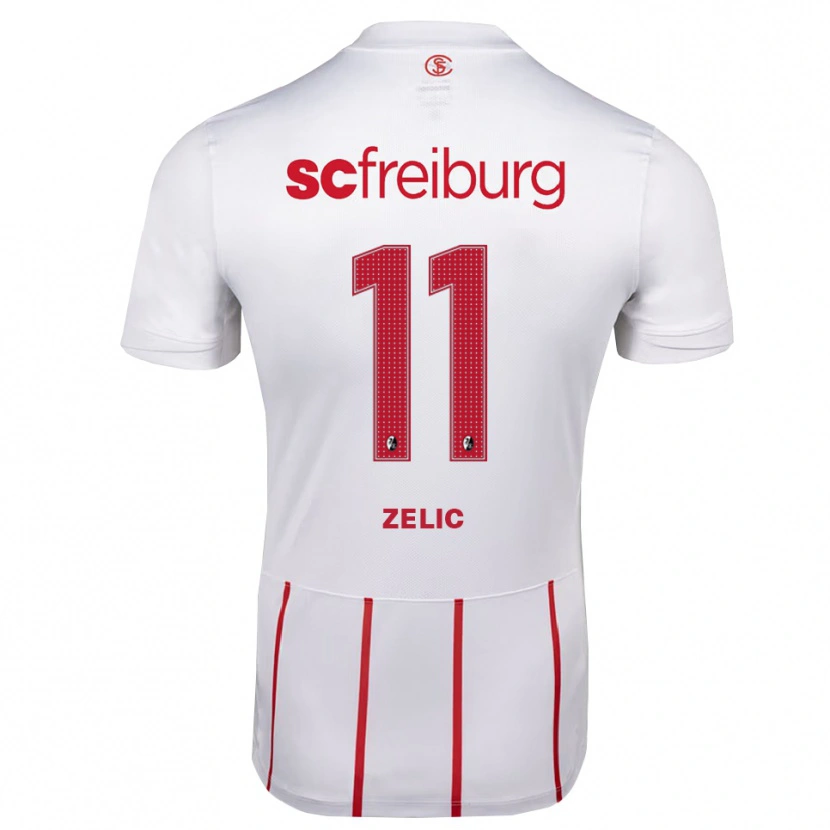 Danxen Niño Camiseta Mateo Zelic #11 Blanco Rojo Amarillo 2ª Equipación 2026/27 La Camisa