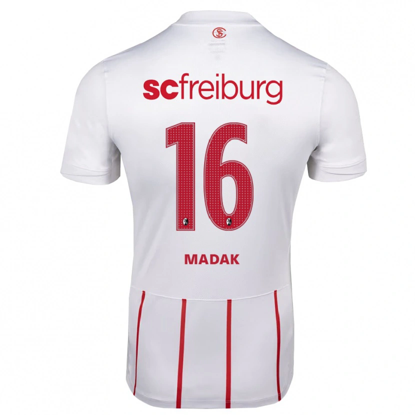Danxen Niño Camiseta Mahir Madak #16 Blanco Rojo Amarillo 2ª Equipación 2026/27 La Camisa