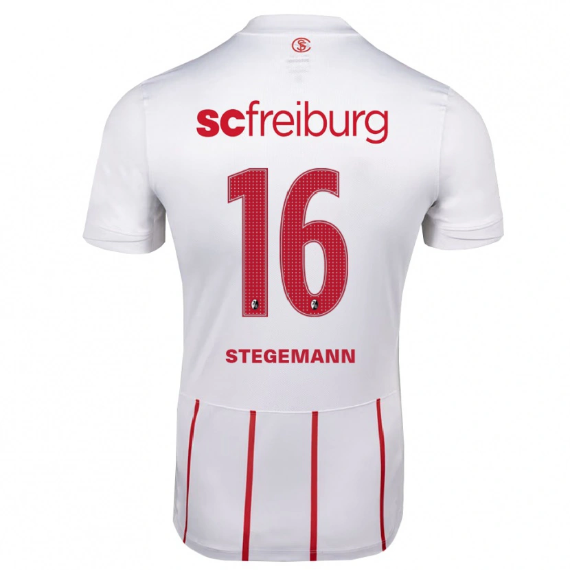 Danxen Niño Camiseta Greta Stegemann #16 Blanco Rojo Amarillo 2ª Equipación 2026/27 La Camisa