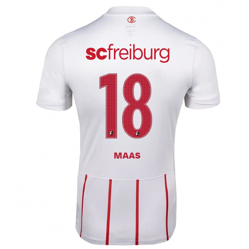 Danxen Niño Camiseta Mia-Lena Maas #18 Blanco Rojo Amarillo 2ª Equipación 2026/27 La Camisa