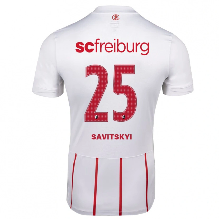 Danxen Niño Camiseta Kiril Savitskyi #25 Blanco Rojo Amarillo 2ª Equipación 2026/27 La Camisa