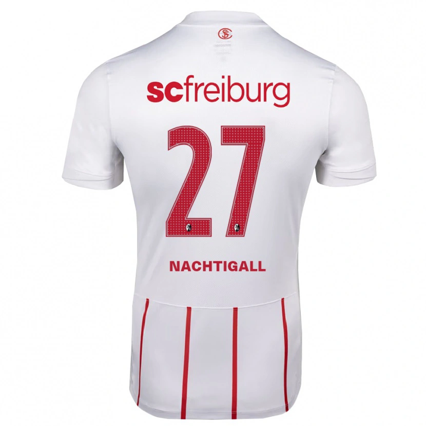 Danxen Niño Camiseta Sophie Nachtigall #27 Blanco Rojo Amarillo 2ª Equipación 2026/27 La Camisa