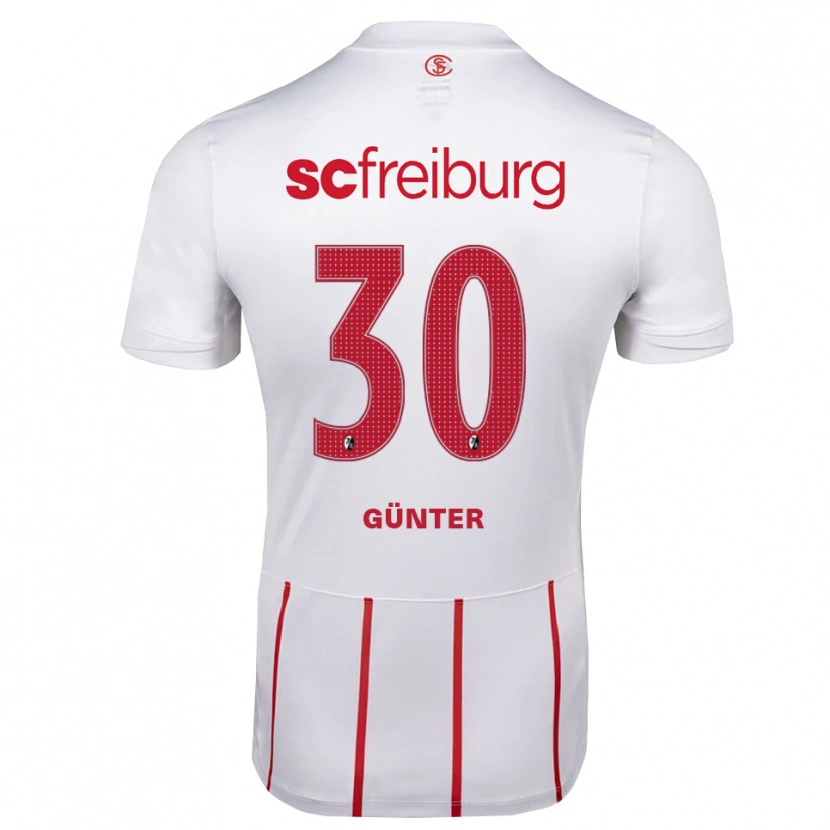 Danxen Niño Camiseta Christian Günter #30 Blanco Rojo Amarillo 2ª Equipación 2026/27 La Camisa