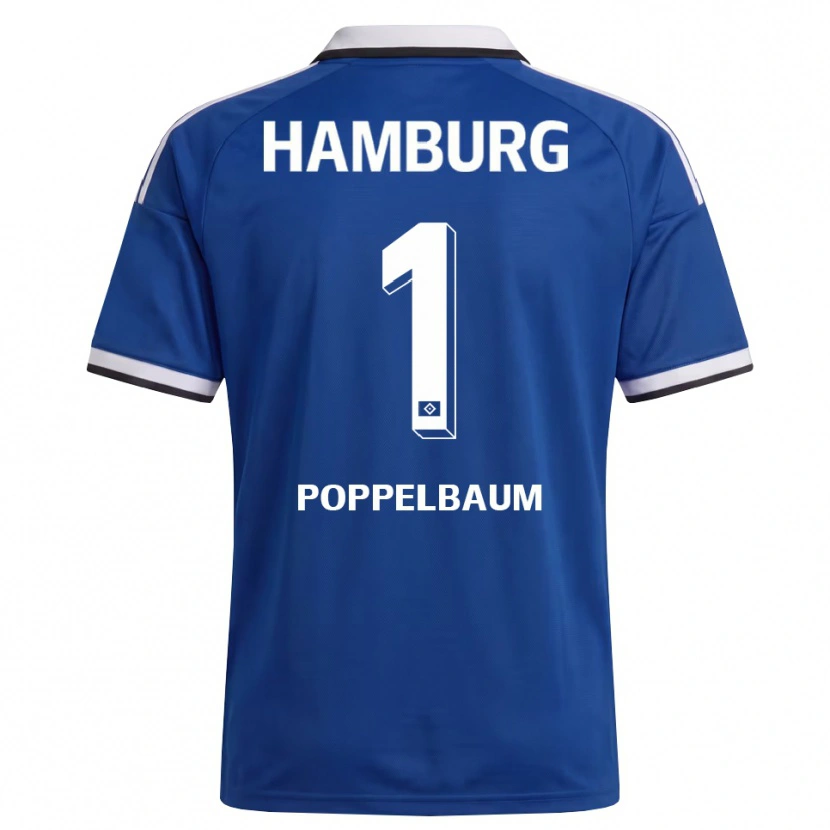 Danxen Niño Camiseta Colin Poppelbaum #1 Blanco Azul 2ª Equipación 2026/27 La Camisa