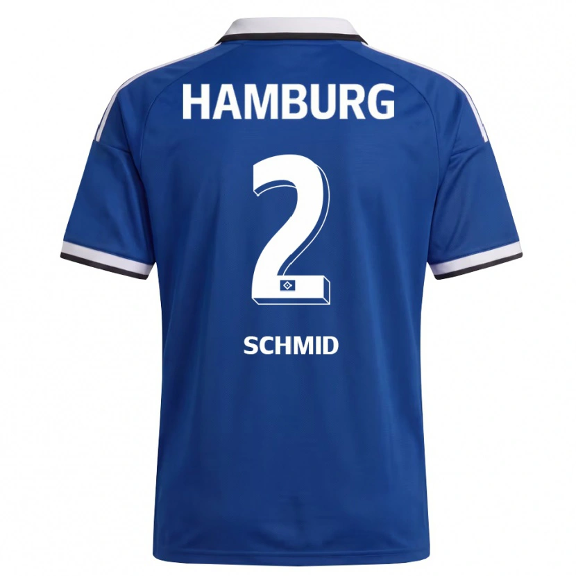 Danxen Niño Camiseta Maximilian Schmid #2 Blanco Azul 2ª Equipación 2026/27 La Camisa