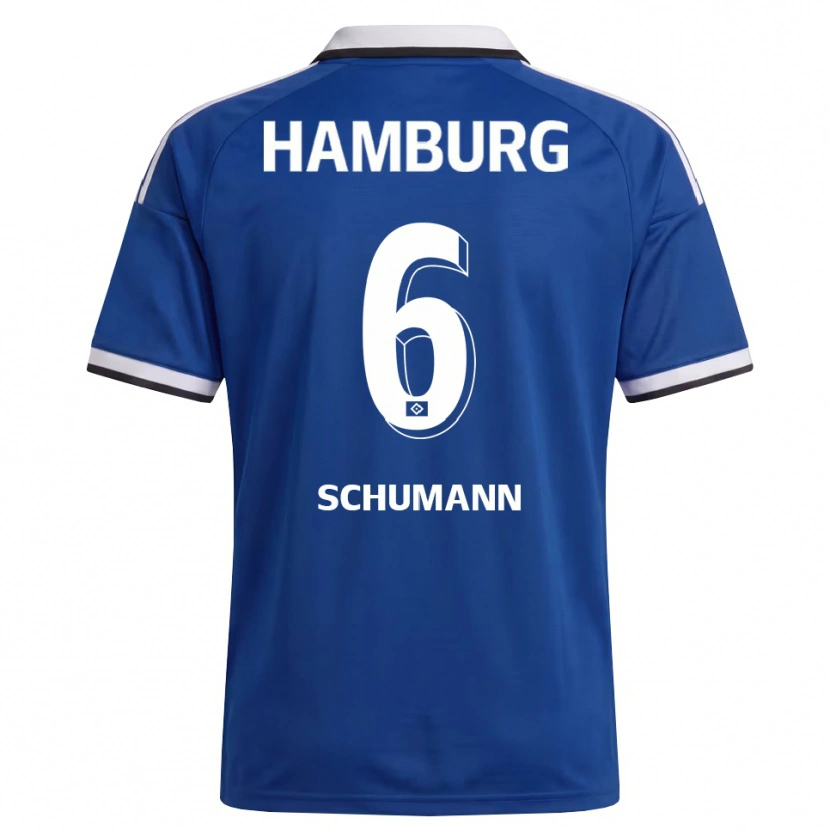 Danxen Niño Camiseta Henri Schümann #6 Blanco Azul 2ª Equipación 2026/27 La Camisa