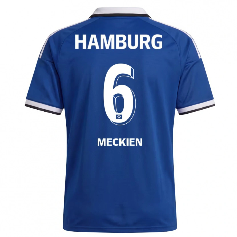Danxen Niño Camiseta Nico Meckien #6 Blanco Azul 2ª Equipación 2026/27 La Camisa