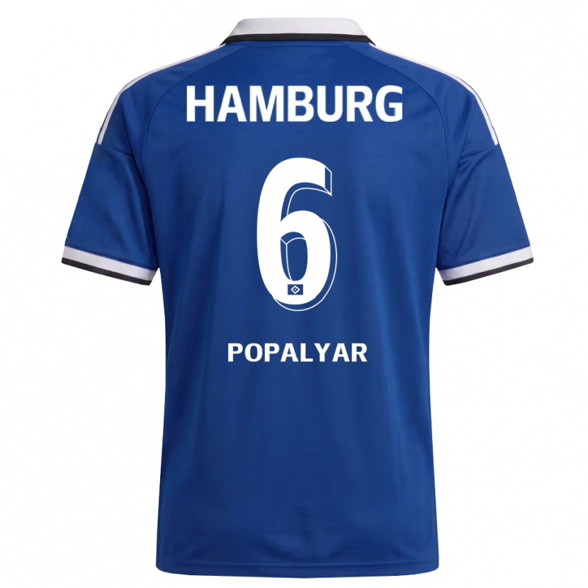 Danxen Niño Camiseta Omer Popalyar #6 Blanco Azul 2ª Equipación 2026/27 La Camisa