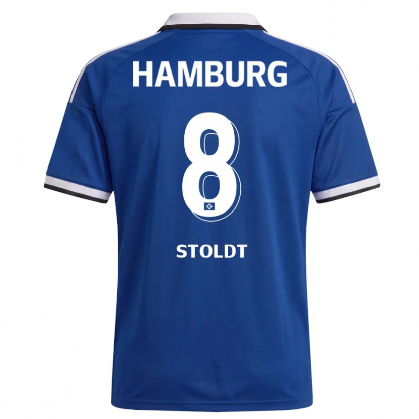 Danxen Niño Camiseta Svea Stoldt #8 Blanco Azul 2ª Equipación 2026/27 La Camisa