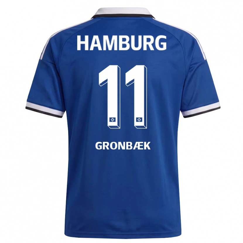 Danxen Niño Camiseta Albert Grønbaek #11 Blanco Azul 2ª Equipación 2026/27 La Camisa