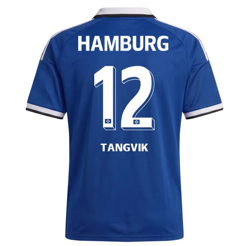 Danxen Niño Camiseta Sander Tangvik #12 Blanco Azul 2ª Equipación 2026/27 La Camisa